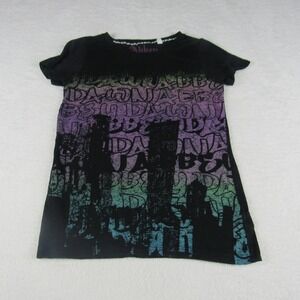Abbey Dawn Graphic Tee Women XL Black Excellent Avril Lavigne City Skyline